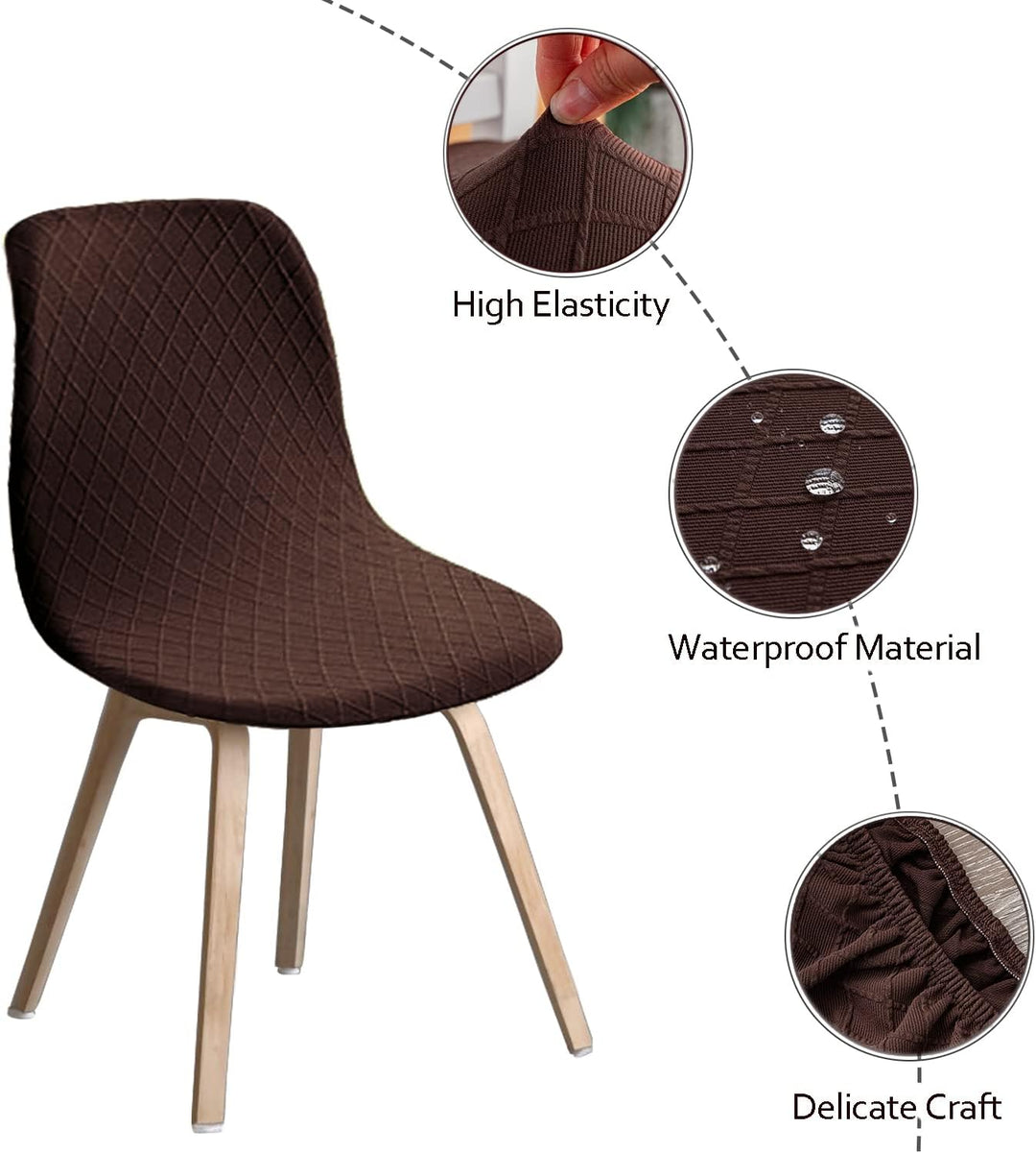 JUNZHE Muschelstuhlhussen Retro-Stuhlhussen Stretch-Spandex-Druck, Lounge-Eckstuhlschutz für Esszimm