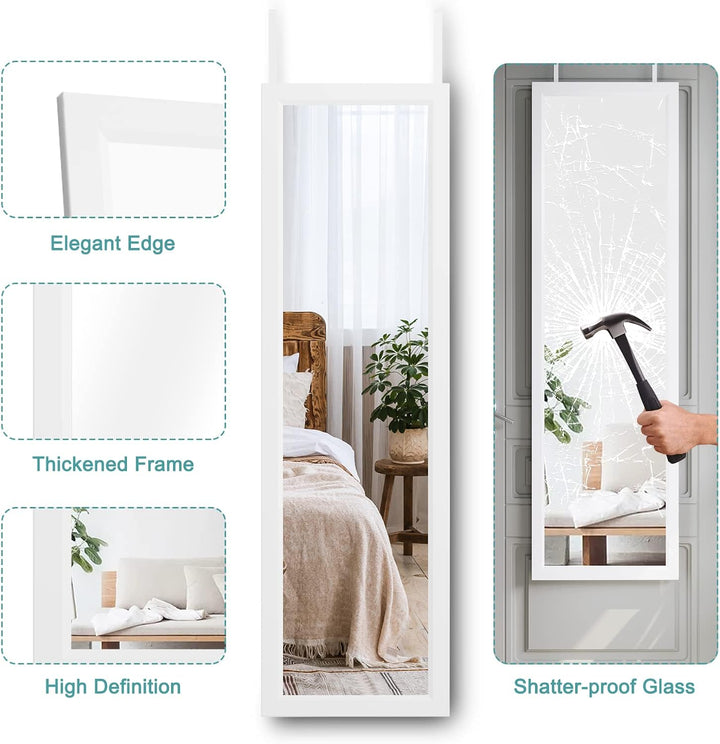 Dripex Wandspiegel 33x119cm Spiegel unbrechbarer Garderobenspiegel Flurspiegel höhenverstellbarer Hä