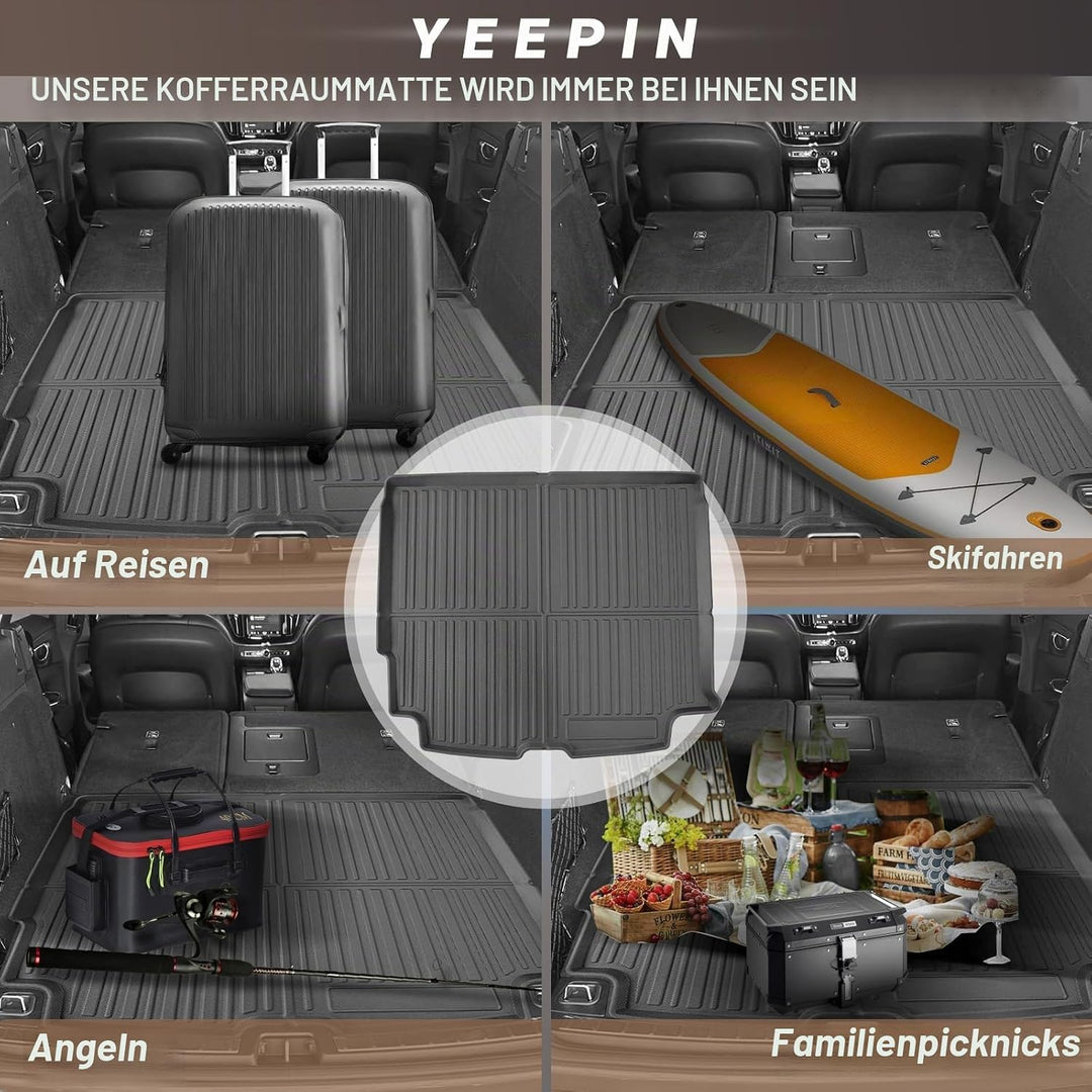 YEE PIN Kofferraummatte für Volvo XC60 XV60 2018-2022 2023 2024 | Seitenschutz TPO Material Laderaum