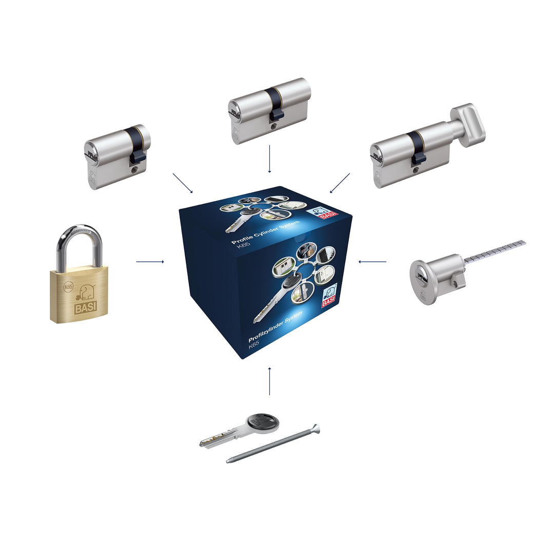 BASI | K65 Profilzylinder System | Konfigurator für Schliesszylinder | nach Wunsch frei kombinierbar