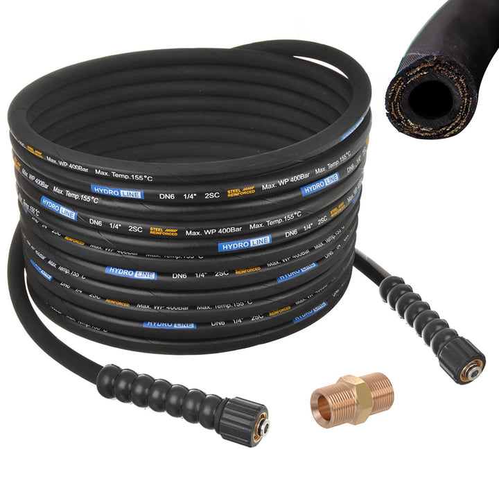10m 400bar 155° DN6 Profi M22x1,5 Hochdruckschlauch für Hochdruckreiniger kompatibel mit Kärcher HD