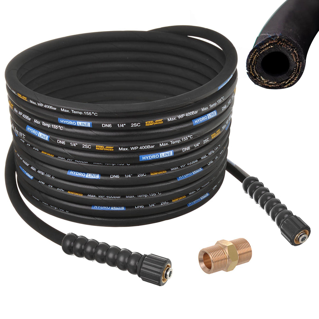 20m 400bar 155° DN6 Profi M22x1,5 Hochdruckschlauch für Hochdruckreiniger kompatibel mit Kärcher HD