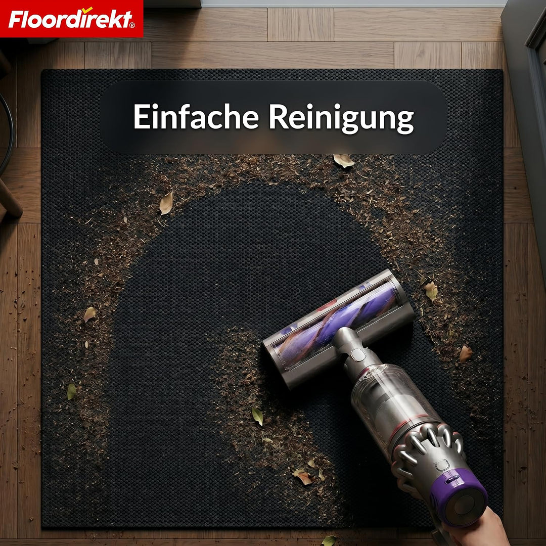 Floordirekt Schmutzfangmatte Grau 80x750cm Hong Kong Pro – rutschfeste Sauberlaufmatte mit TPE-Rücke