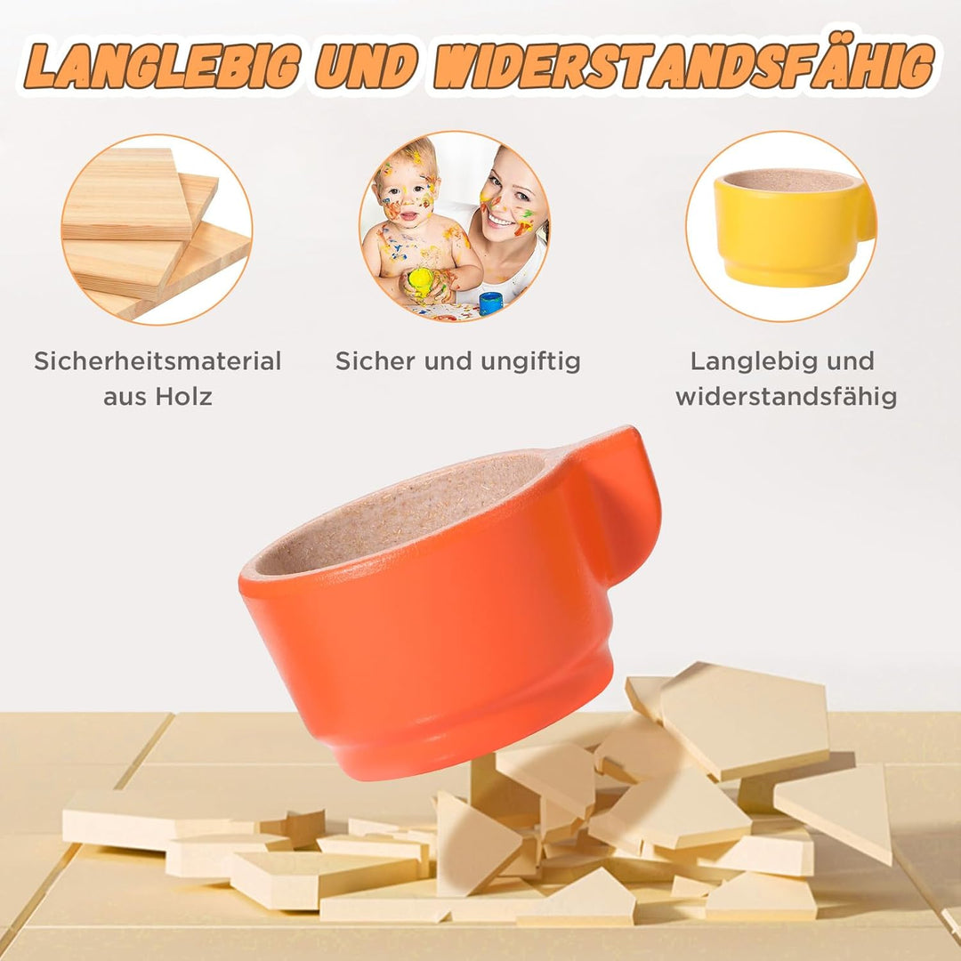 GAGAKU Geschirrset aus Holz Kinder Kinderküchen Spielküche Zubehör Küchenzubehör Kinder Holz 1_helle