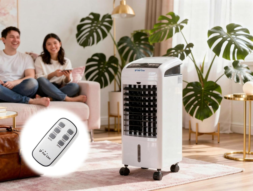 Klimagerät Dampfgerät mit niedrigem Verbrauch 75 W mit Rädern – 3 Leistungsstufen – Digitale Anzeige