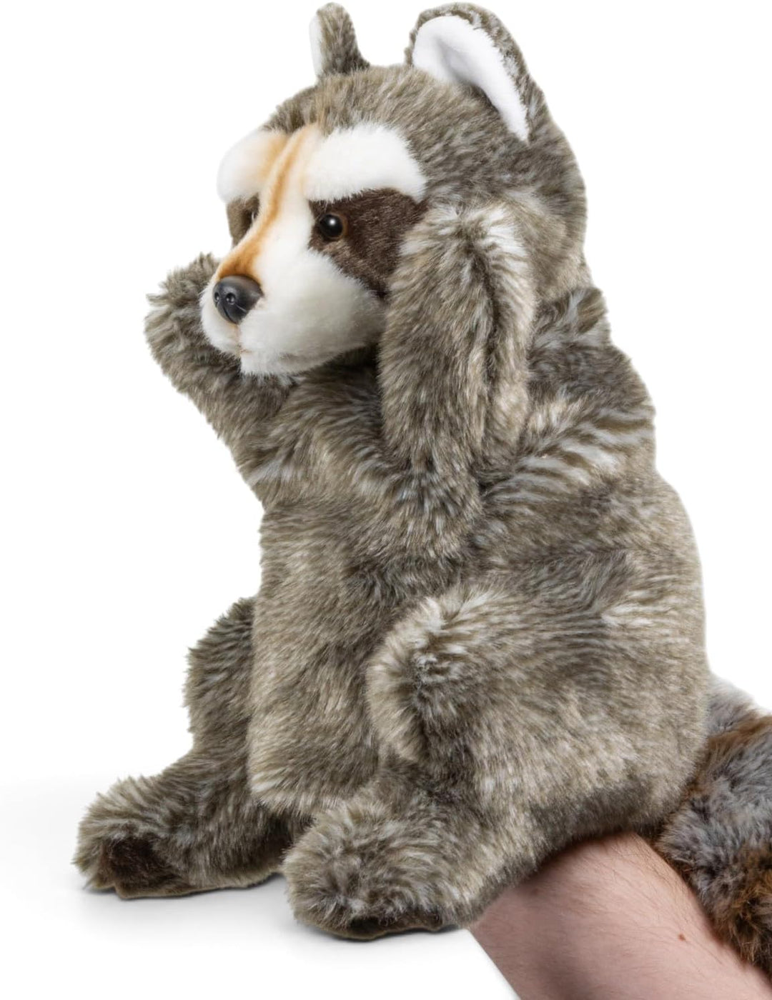 Carl Dick Waschbär Handpuppe, Plüschtier, Kuscheltier ca. 28cm 3439 Wb - Grau, Wb - Grau