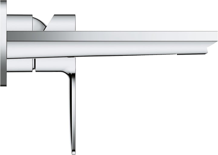 GROHE Lineare, Waschtischarmatur für die Wandmontage, wassersparend (2-Loch Wasserhahn für das Bad,
