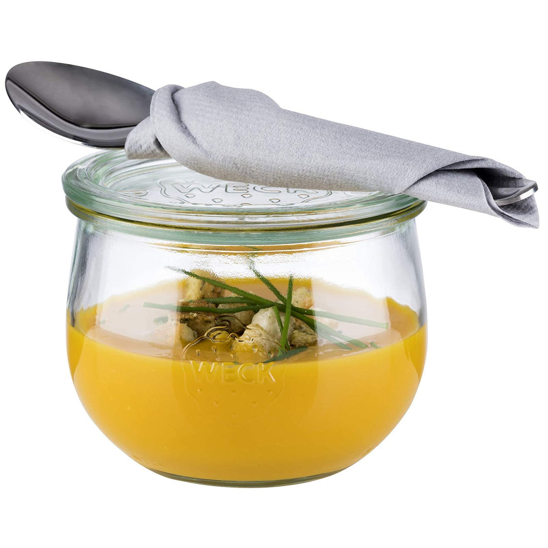 APS 6er-Set Einmach Gläser 580 ml mit Deckel - Ø 11 cm/Höhe 9 cm/Tulpenform