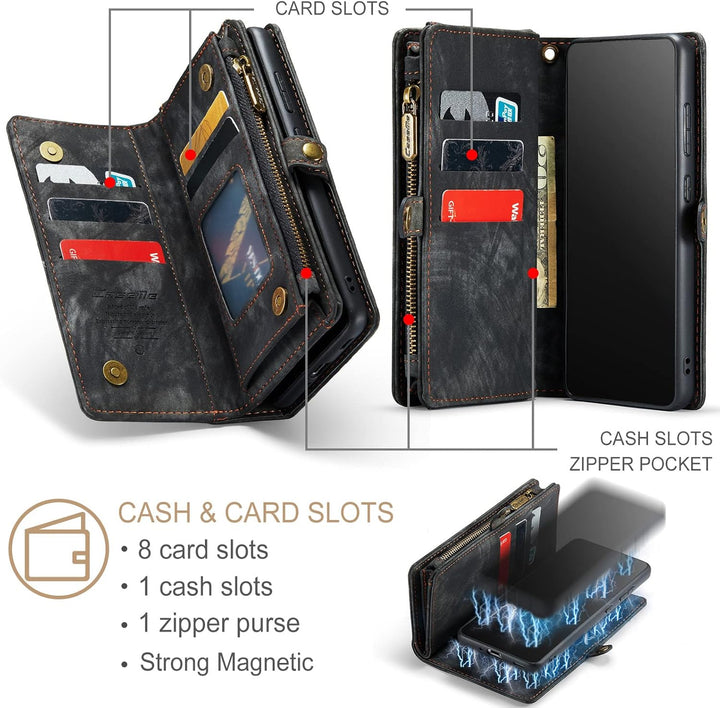 UFinetech Abnehmbar Samsung Galaxy S20 FE Hülle Tasche Handy Leder TPU Kartenfach Flip Magnetisch Re