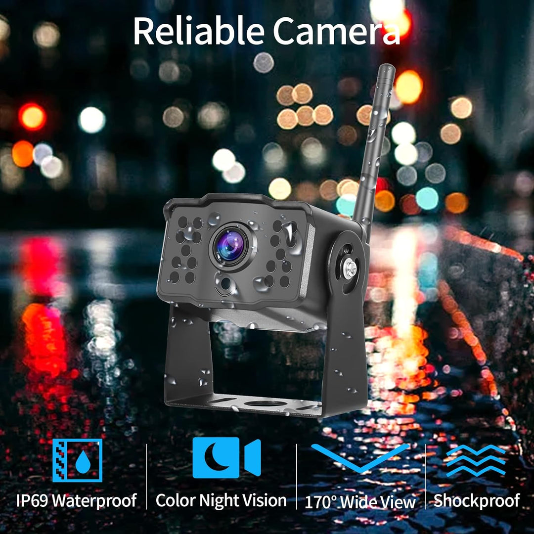 Hodozzy Kabellos Rückfahrkamera Set DVR, 7-Zoll-Color-LCD-Monitor, Wireless Backup Auto Kamera Video