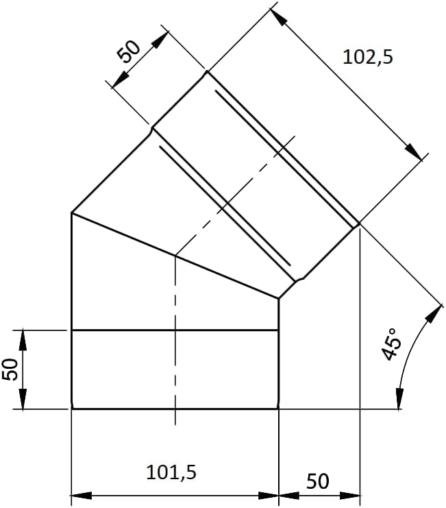 Fumio Ofenrohr Rohrbogen 90° 45° Drosselklappe Ø100mm 0,5mm FAL feueraluminiert rostfrei verzinkt (R
