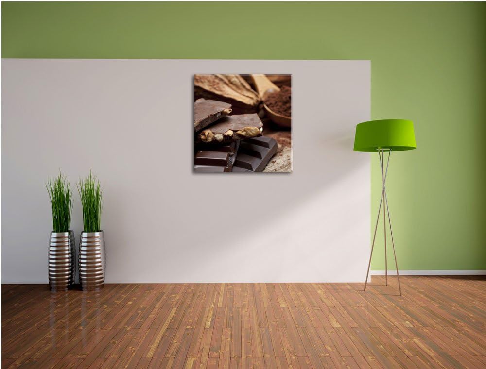 Leckere Schokolade, Format: 70x70 auf Leinwand, XXL riesige Bilder fertig gerahmt mit Keilrahmen, Ku