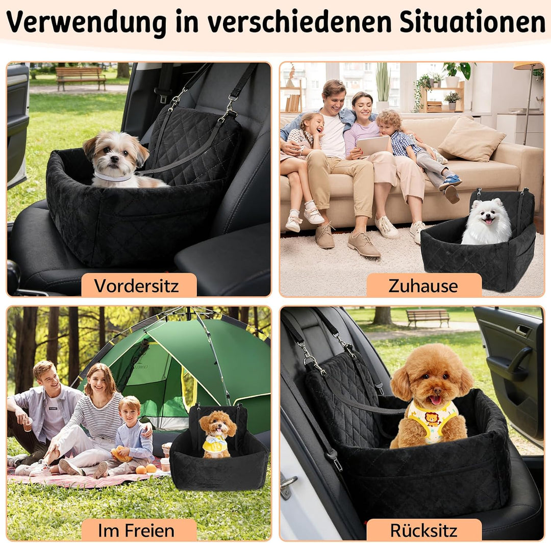 Hunde Autositz für Kleine Hunde, Hundesitz Auto mit dickem Memory-Schaum, Auto-Sitzerhöhung hundeaut