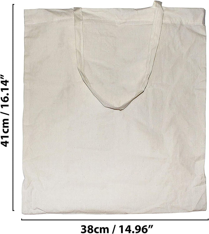 CENTRIX 100% natürlicher Baumwolle Einkaufstaschen 10er Pack, 15 x 16 Zoll, 27 Zoll Stofftasche mit