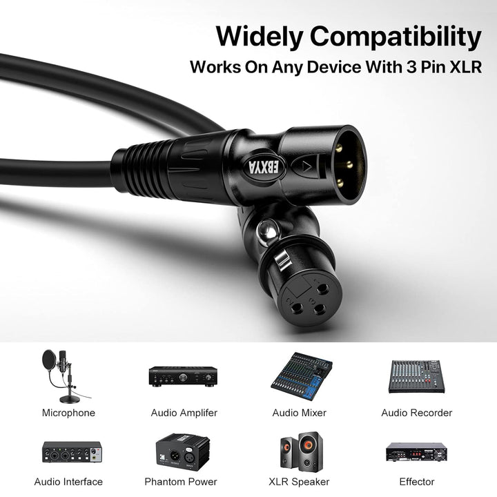 EBXYA XLR Kabel Mikrofonkabel 30M 3-Pin symmetrisch XLR Stecker auf Buchse Kabel Mikrofonkabel DMX K
