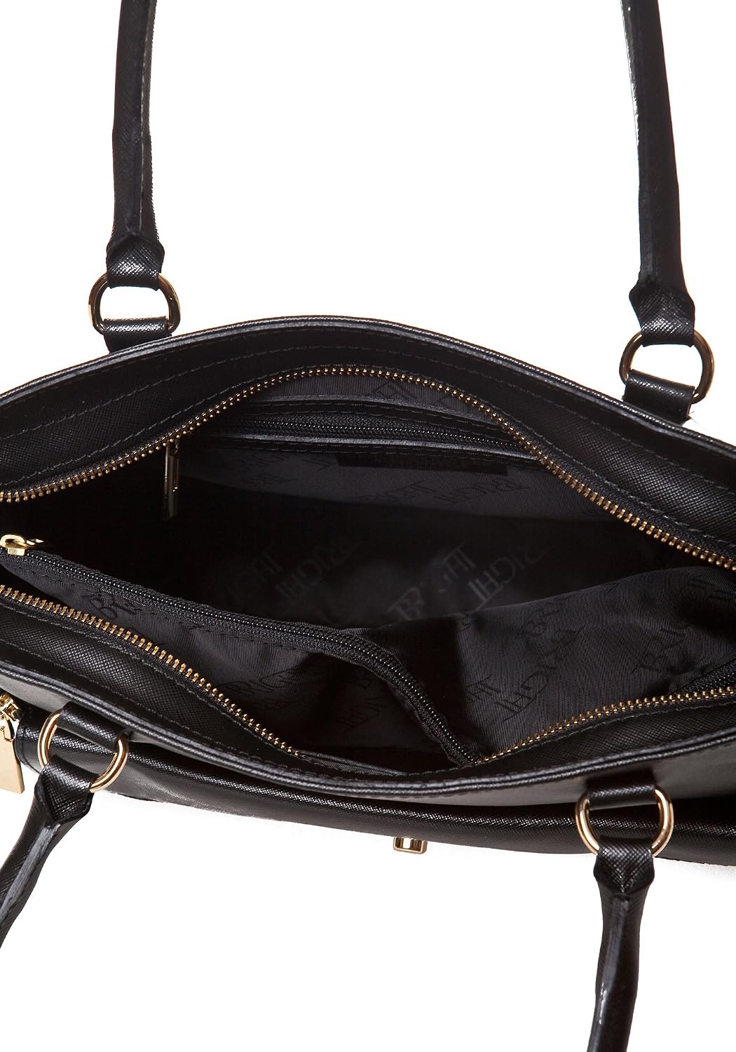 Damen Handtasche Zürich aus echtem Leder, Henkeltasche Schwarz, Frauentasche Made in Italy, Lederhan