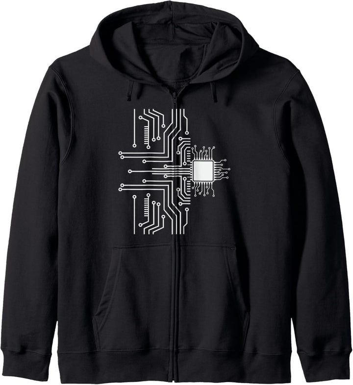 CPU Platine Computer Leiterbahnen Informatiker Informatik Kapuzenjacke