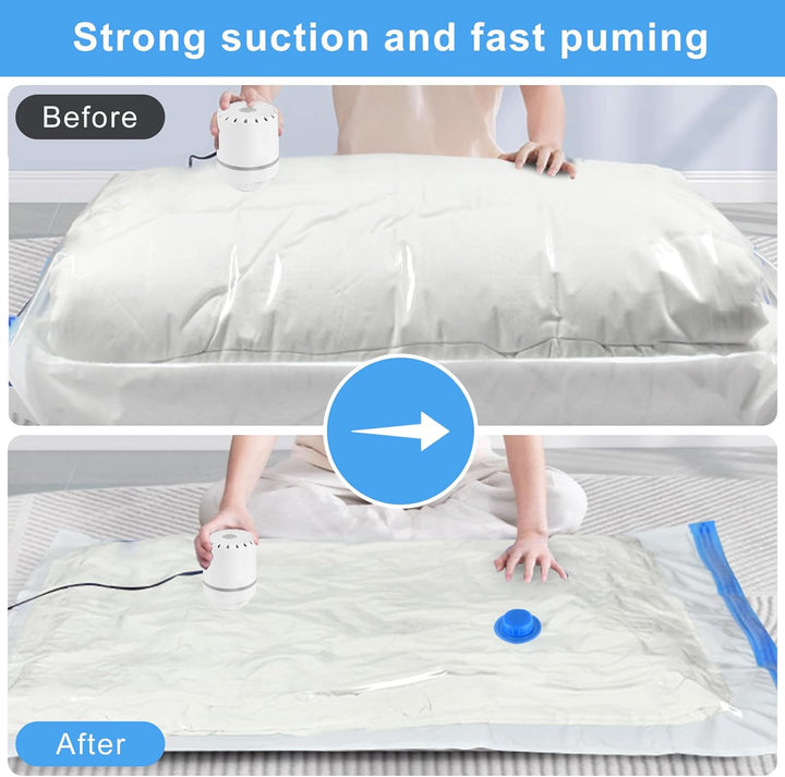 Vakuumbeutel für Kleidung mit Elektrischer Luftpumpe, Vakuumbeutel 12 Stück 3 x Jumbo, 3 x Gross, 3