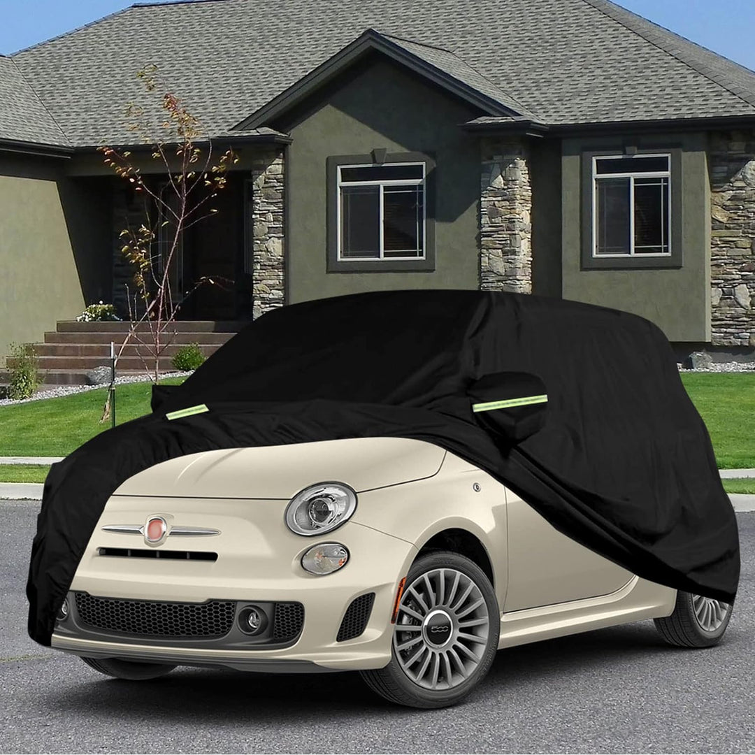 wasserdichte Autoabdeckung Kompatibel mit FIAT 500/500C/500E/Abarth 500 2007-2022, Allwetter Autoabd