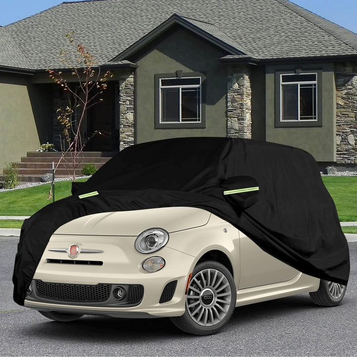 wasserdichte Autoabdeckung Kompatibel mit FIAT 500/500C/500E/Abarth 500 2007-2022, Allwetter Autoabd