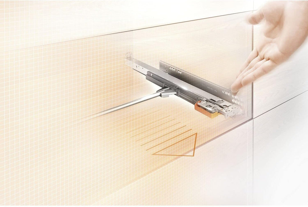 BLUM MOVENTO TIP-ON 766H Schubladenschienen, 450mm Vollauszug 70kg, 1 Paar inkl. Kupplung und Montag
