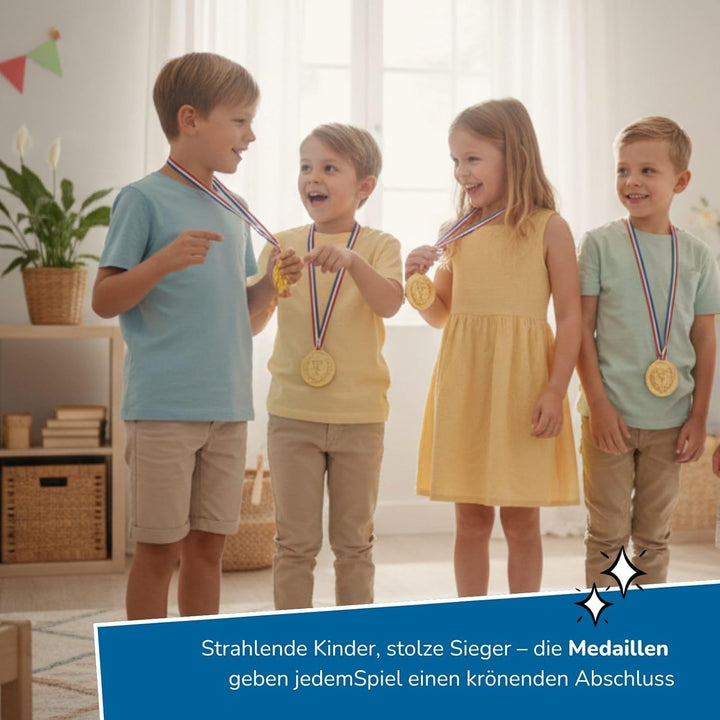 alldoro 68750 XXL-Kinder-Partyspiele-Set, 6 Outdoor-Spiele für Geburtstage, Gartenspiele mit Eierlau