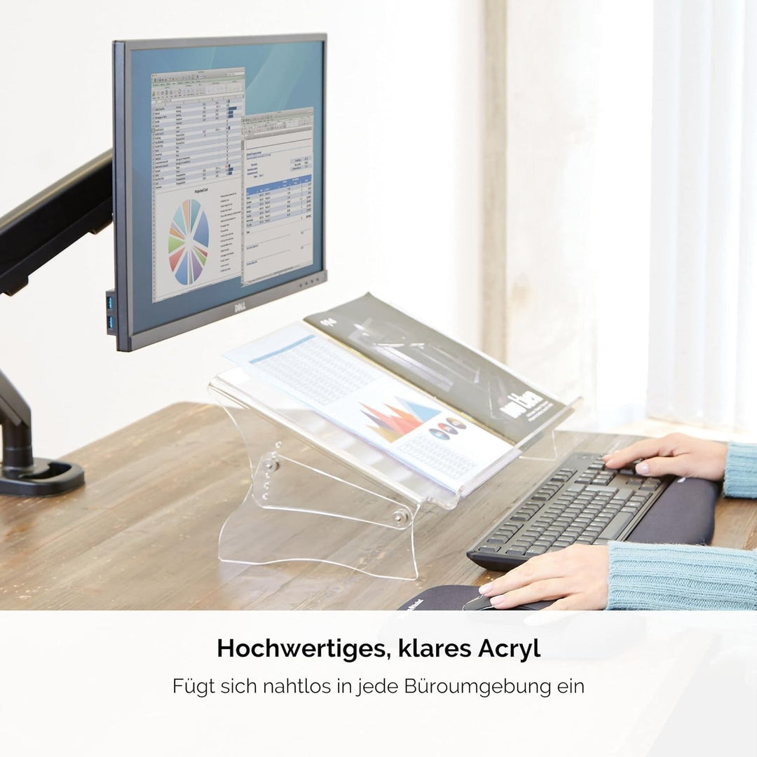 Fellowes Konzepthalter Clarity, höhenverstellbarer Vorlagenhalter für A4 und A3 Dokumente, ergonomis