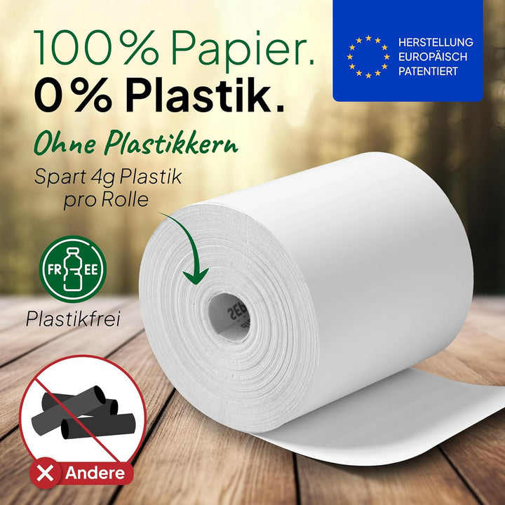 coreless - 20x EC-Thermorollen à 57mm x 40mm x 12mm - EC-Rolle mit Sepa Aufdruck - kernlose Kassenro