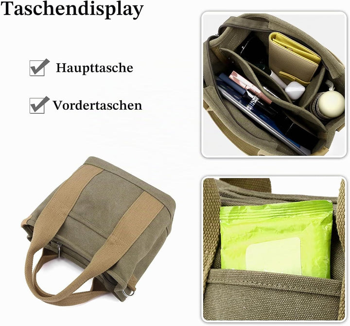 CORIOS Damen Umhängetasche Canvas Handtasche Schultertasche Kleine Kapazität Henkeltaschen Casual Tr
