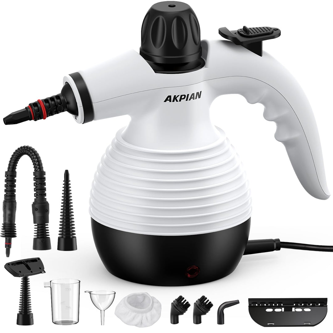 Dampfreiniger Handgerät, 3.2Bar Steam Cleaner mit 10 Zubehör | ˙Handdampfreiniger| 123°C Heissdampf