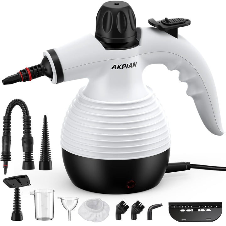 Dampfreiniger Handgerät, 3.2Bar Steam Cleaner mit 10 Zubehör | ˙Handdampfreiniger| 123°C Heissdampf