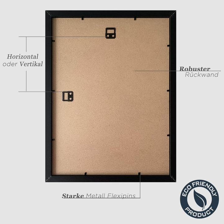 VUVUZULA Bilderrahmen 30x40cm Schwarz Holz Fotorahmen 12x16 Zoll Holzrahmen MDF Rahmen 30x40cm 3er S