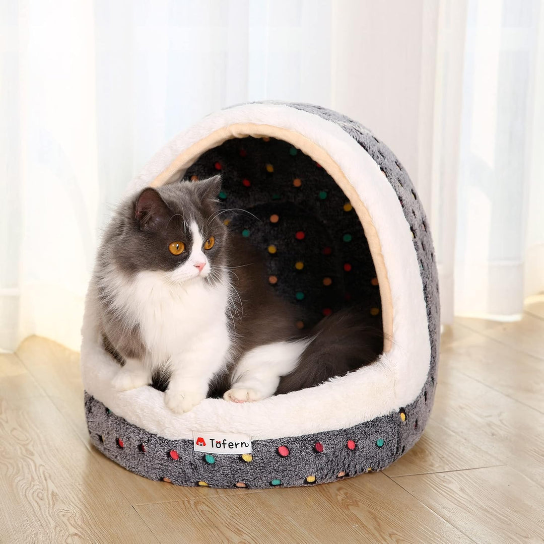 Tofern Hundehöhle Hundehütte Hundebett Hundehaus Weich Warm Hundebett&Katzenbett, Waschbar, Schön Pu