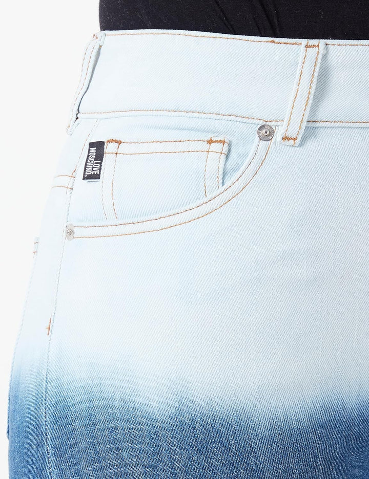 Love Moschino Damen Casual Pants 26 Degrade Blue Denim, 26 Degrade Blue Denim