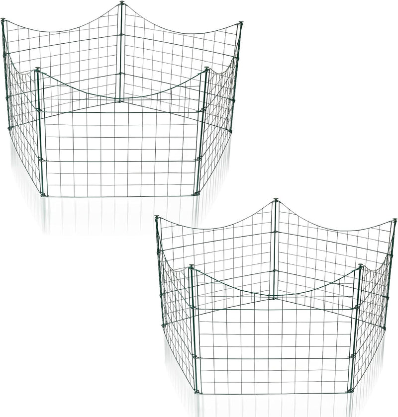 Randaco Teichzaun Gartenzaun 10tlg Set, Gartenzäune Dekorative mit 22 Zaunelemente-10 Zaunelemente u