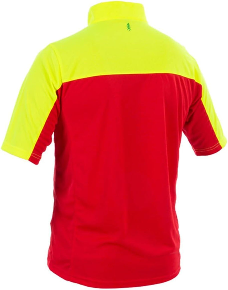Forst-Extrem Beginner 2.0 Funktionsshirt Shirt für die Forstarbeit Kurzarm Rot-gelb M, Kurzarm Rot-g