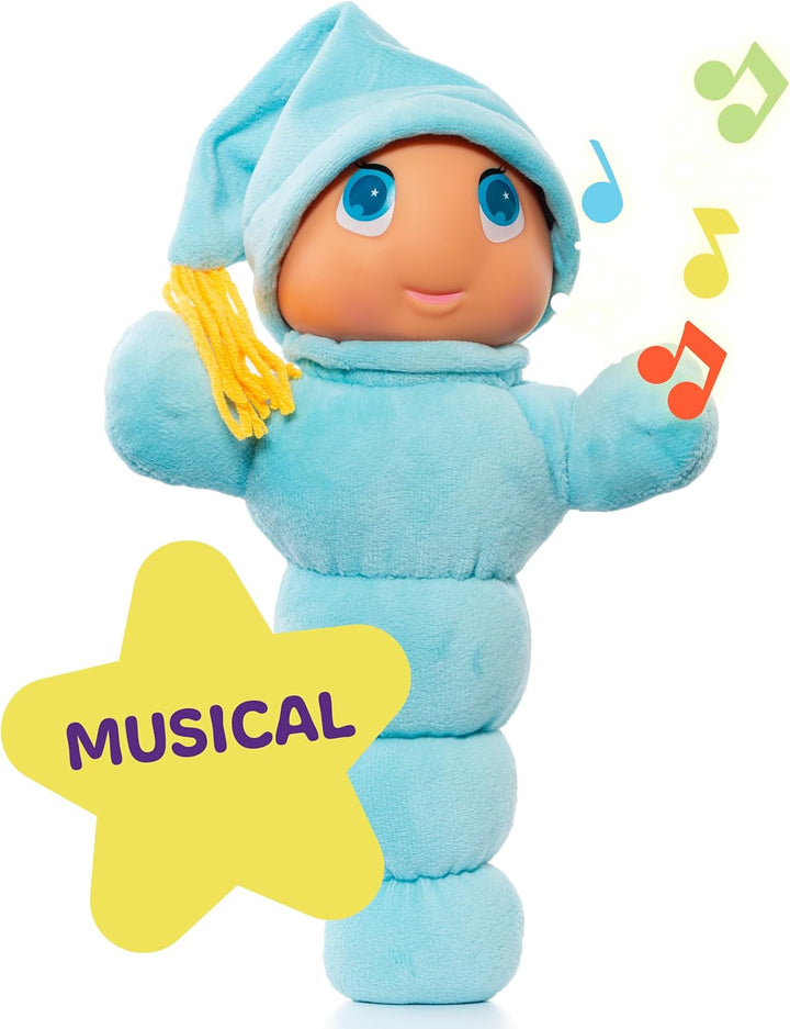 MOLTO | Gusy Luz® Blauer Regenbogen, Kinder-Nachtlicht, Klassische Schlafpuppe, 2 Schlaflieder zum T