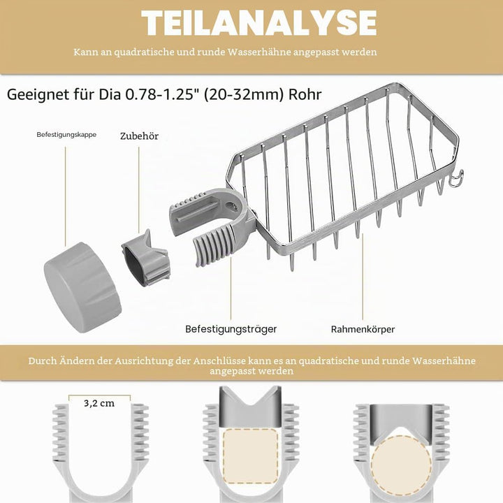 Bnimtm Dusch-Caddy Regal, ohne Bohren, Seifenhalter, 304 Edelstahl, Badezimmer-Caddy für Duschstange