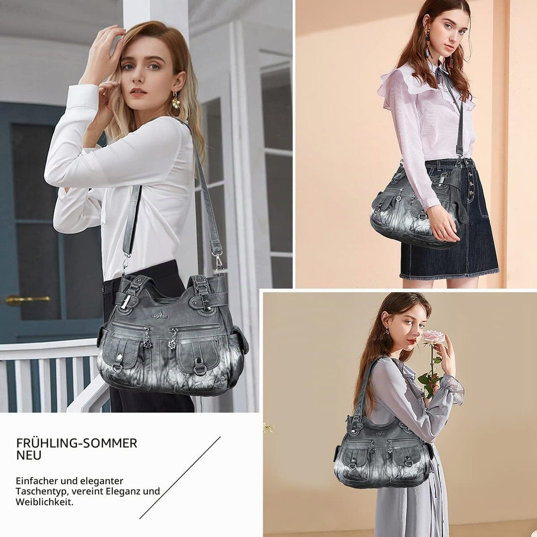 Angel Kiss Damen Handtasche Umhängetasche Leder Umhängetasche Gross Hobo Handtaschen 136