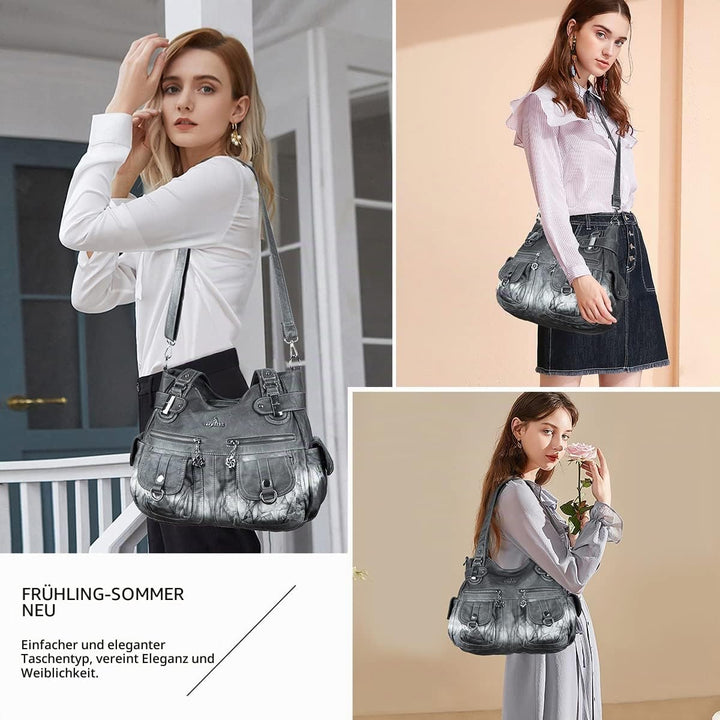 Angel Kiss Damen Handtasche Umhängetasche Leder Umhängetasche Gross Hobo Handtaschen 136