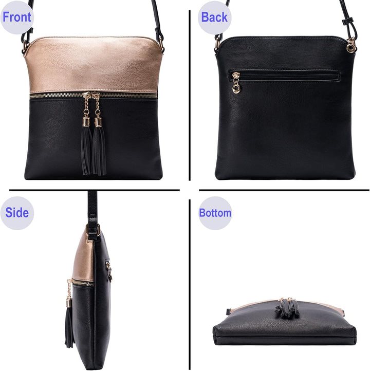 Solene Damen Lp062 Umhängetasche Roségold / Schwarz, Roségold / Schwarz