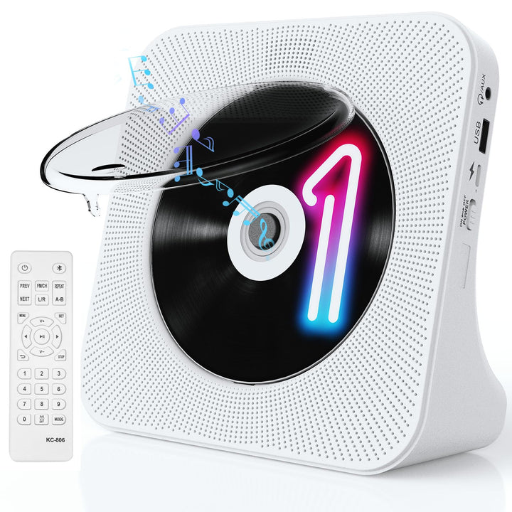 CD Player Tragbar Bluetooth 5.0 CD Spieler Tragbarer CD-Player mit Fernbedienung HiFi-Sound Lautspre