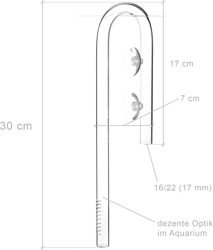 USCAPE Lily Pipe Inflow-Outflow Set - Aquarium Filtereinlauf Filterauslauf (17mm für 16/22mm Schlauc