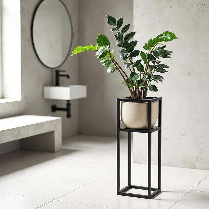 Blumenständer - Pflanzenständer aus Metall - 21x21x70cm - für Wohnzimmer, Küche, Büro - Loft, Indust