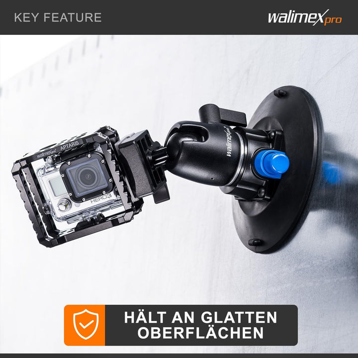 Walimex Pro Saugnapf-Stativ inkl. Kugelkopf für System- und DSLR Kameras