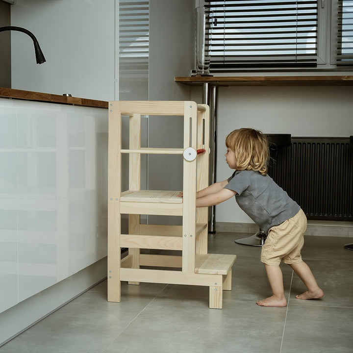 Love For Sleep Lernturm für Kinder Montessori - ab 1 Jahr Höhenverstellbar - Learning Tower aus Holz