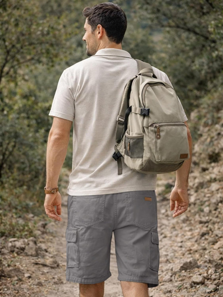 JMIERR Kurze Hosen Herren Baumwolle Cargo Shorts Herren Sommer Freizeithose mit Taschen S C Grau, S