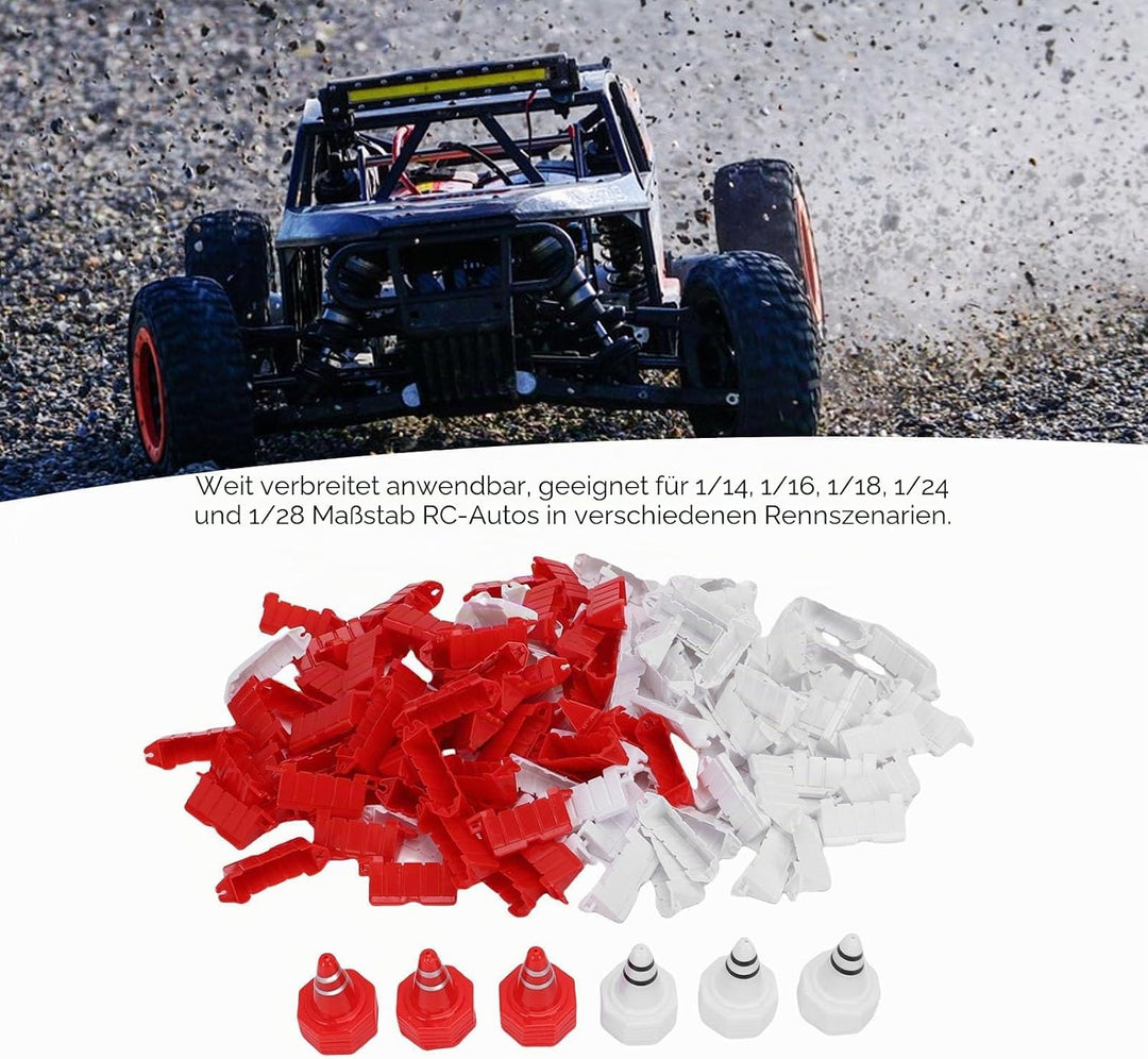 120 Stück RC-Car-Rennstrecke Drift Runway Drift Field Zaun mit 30 Stück Strassenkegeln für 1/14 1/16