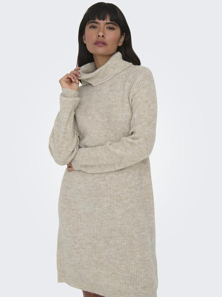 ONLY Female Strickpullover Hoch geschlossen Pullover M Pumice Stone, M Pumice Stone
