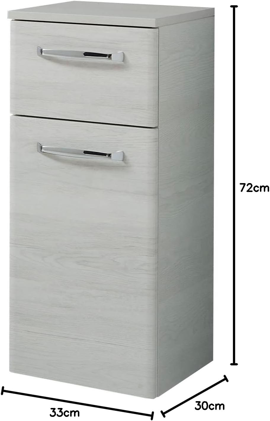 Pelipal Quickset 936 Unterschrank, Holzwerkstoff, Eiche Weiss quer NB, 72x30x33 cm